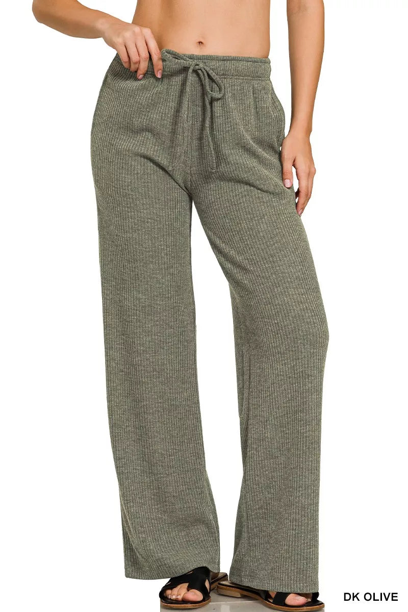 Ribbed Olive green causal pants