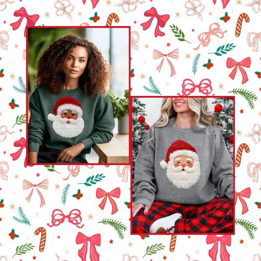 Santa Faux Yarn Sweatshirt