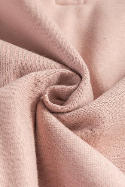 fuchsia zip neck drop shoulder relaxed boutique sweatshirt
