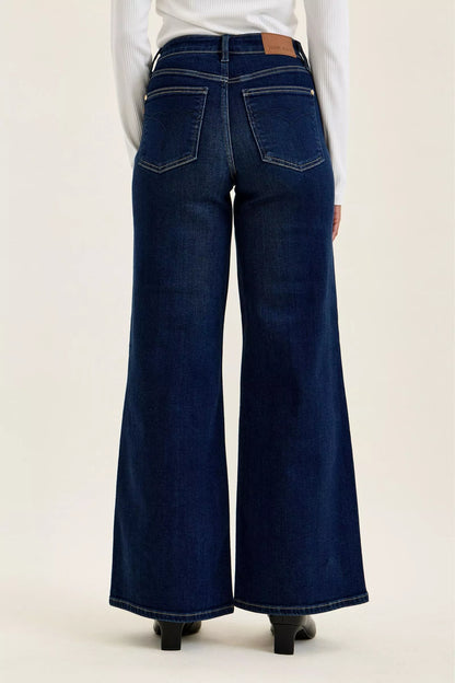 Judy Blue high waist wide leg dark wash jeans for women from Mollie Mae Boutique