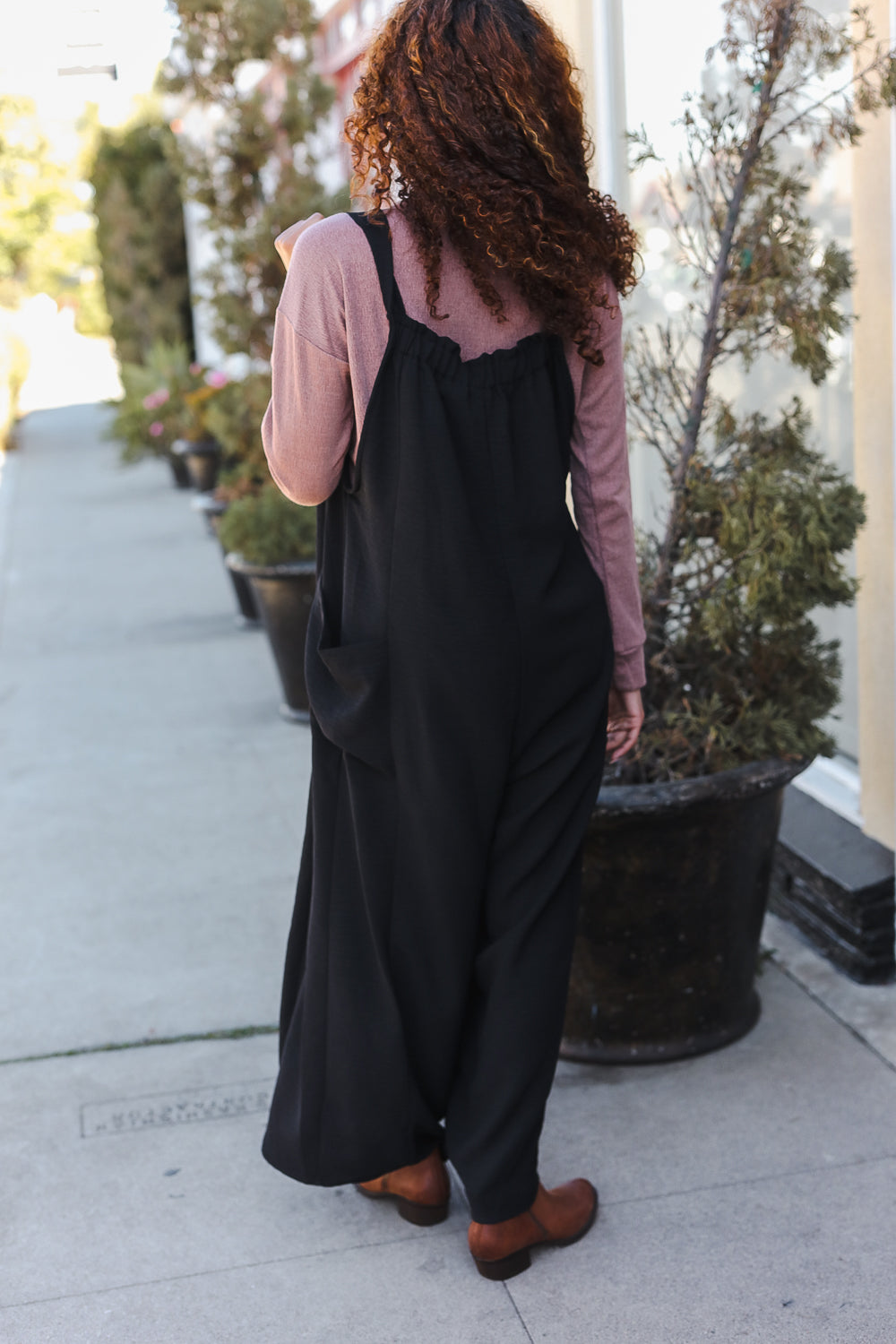 Black Wide Leg Adjustable Baggy Bib Jumpsuit