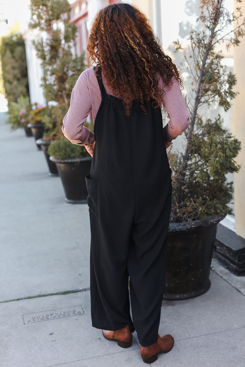 Black Wide Leg Adjustable Baggy Bib Jumpsuit