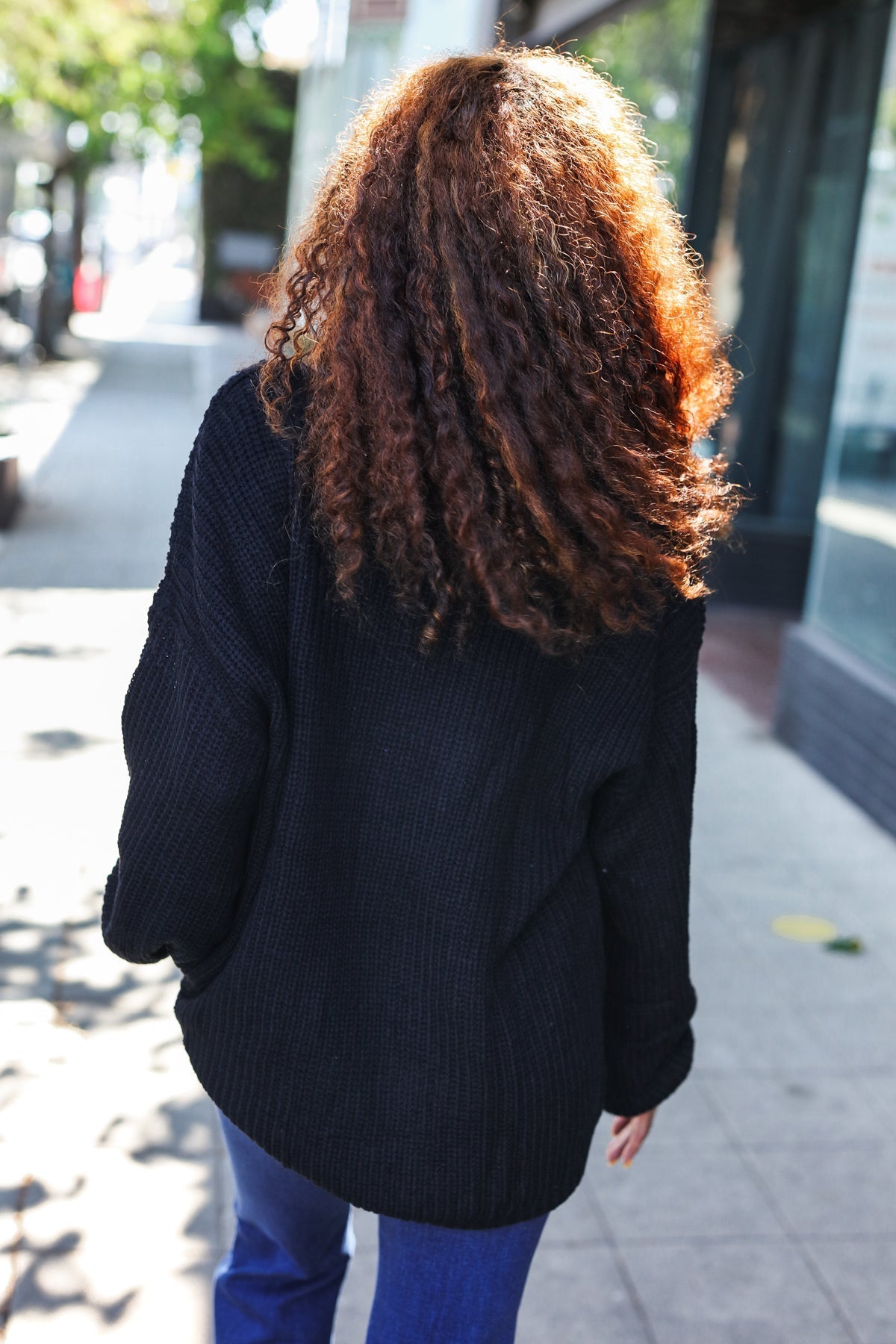 Haptics Black Embroidered "Spooky" Chunky Sweater