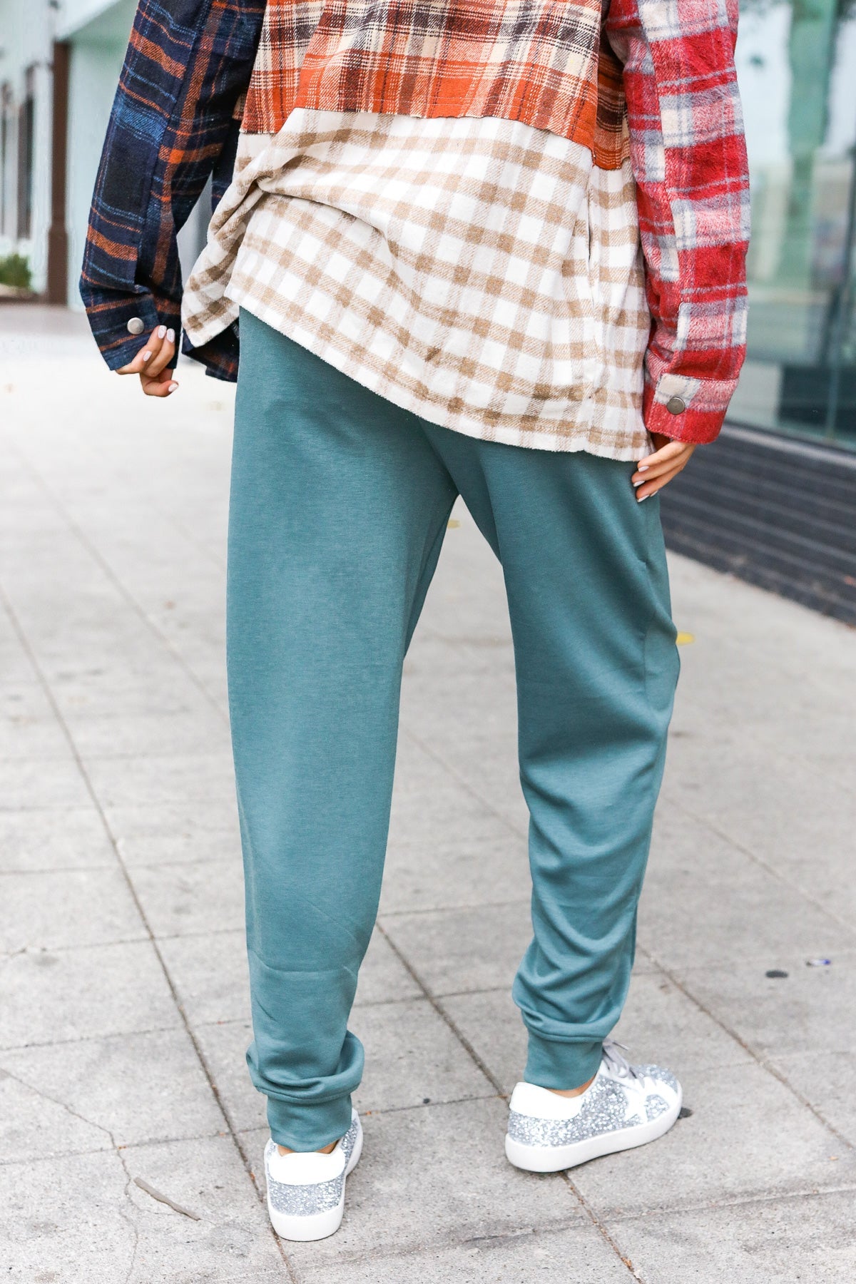 Zenana Ash Jade Knit Front Seam Sweatpants