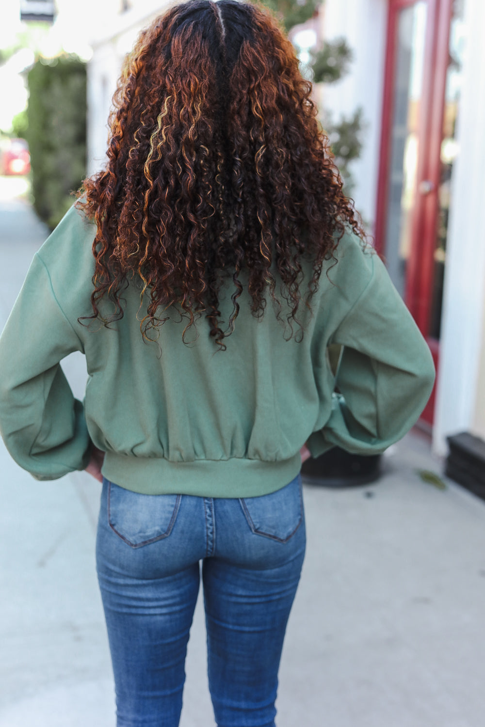 Lime Green Boyfriend Button Down Cropped Jacket