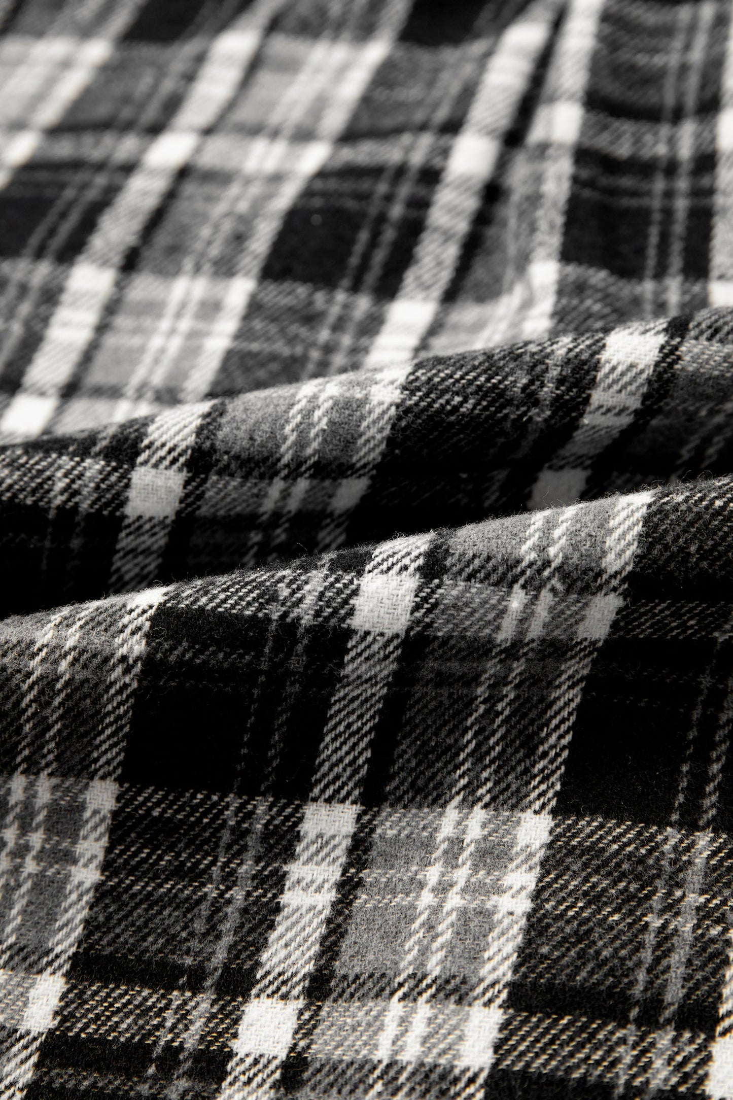 Black Plus Size Plaid Chest Pocket Long Sleeve Shacket with plaid detail women's boutique fashion
