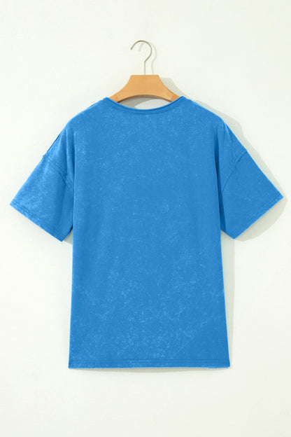 Solid Mineral Wash Short Sleeve V-Neck T-Shirt Pretty Bash women's boutique top from Mollie Mae Boutique