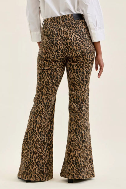 Judy Blue leopard print flare jeans for women from Mollie Mae Boutique