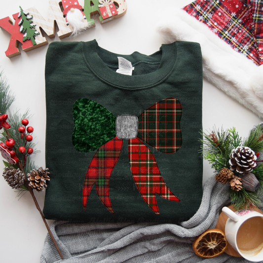 RL Plaid Bow Graphic Sweatshirt