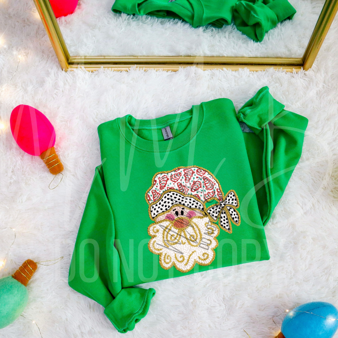 Sweet Santa Faux Yarn Crewneck