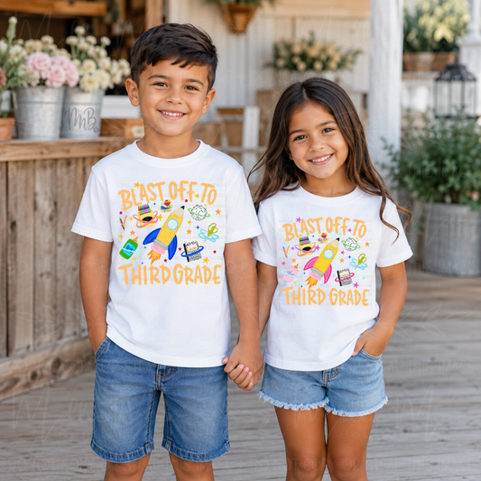 Blast Off Back to School Kids Graphic T-Shirt