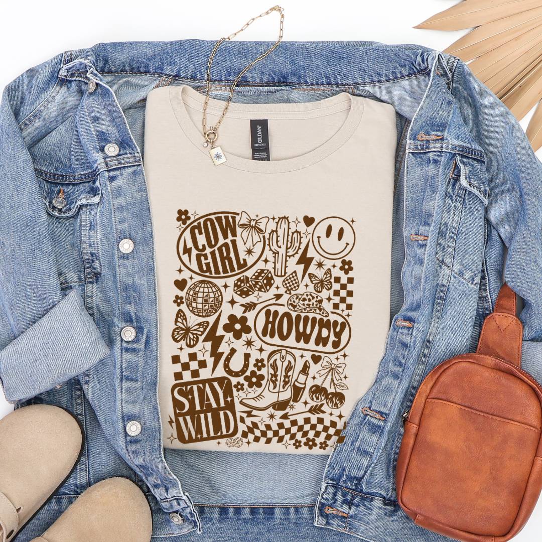 Cowgirl Collage Graphic Tee