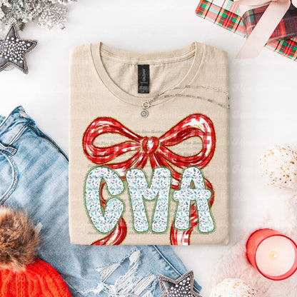 Merry CMA Bow Christmas Sweatshirt or Tee