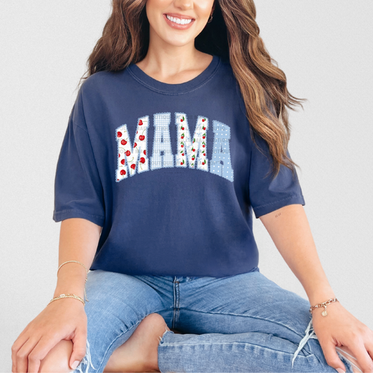 Cherry Patchwork MAMA Graphic Tee
