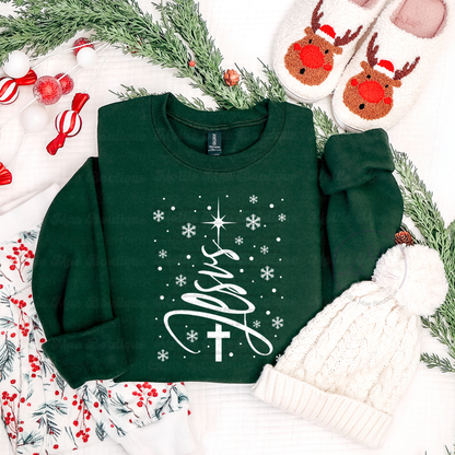 Jesus Christmas Tree Graphic Sweatshirt