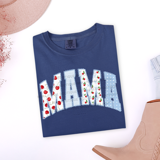 Cherry Patchwork MAMA Graphic Tee