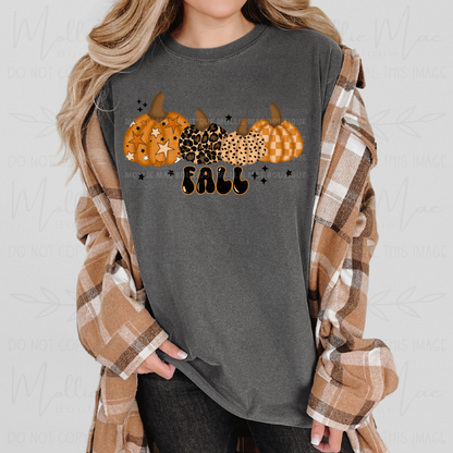 Patchwork Pumpkin Vibes Tee – Comfort Colors Pepper