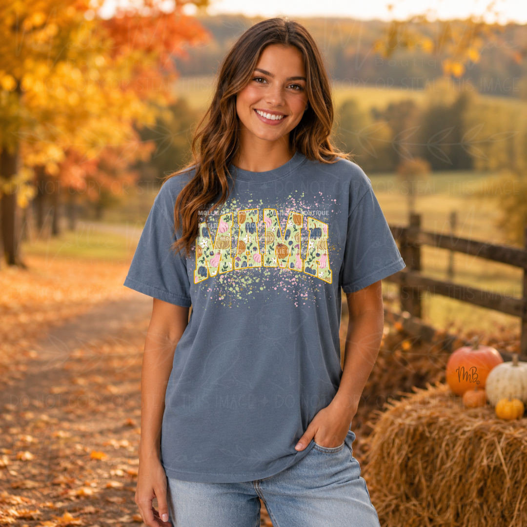 Mama Pumpkins Comfort Colors Fall Graphic Tee