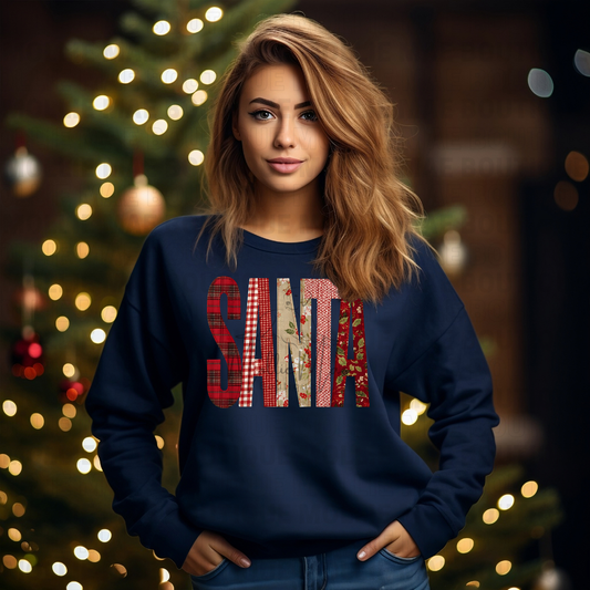 Santa Patchwork Christmas Sweatshirt
