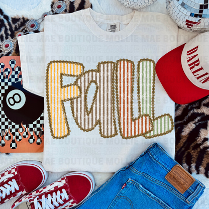 Fall Seersucker Graphic Tee – Comfort Colors (Yam, Ivory, or Bay)