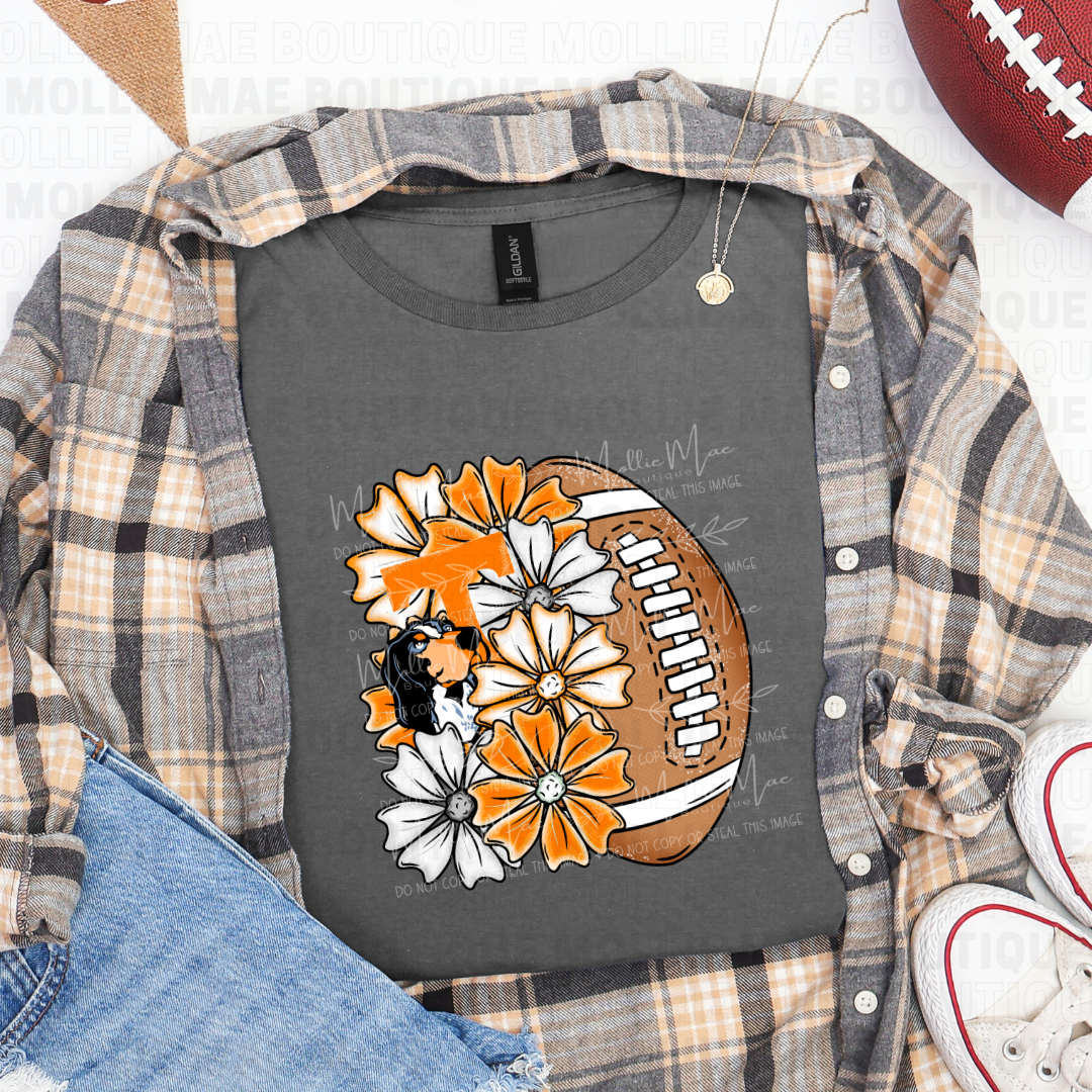 TN Smokey Floral Graphic Tee – Gildan Charcoal or Tennessee Orange