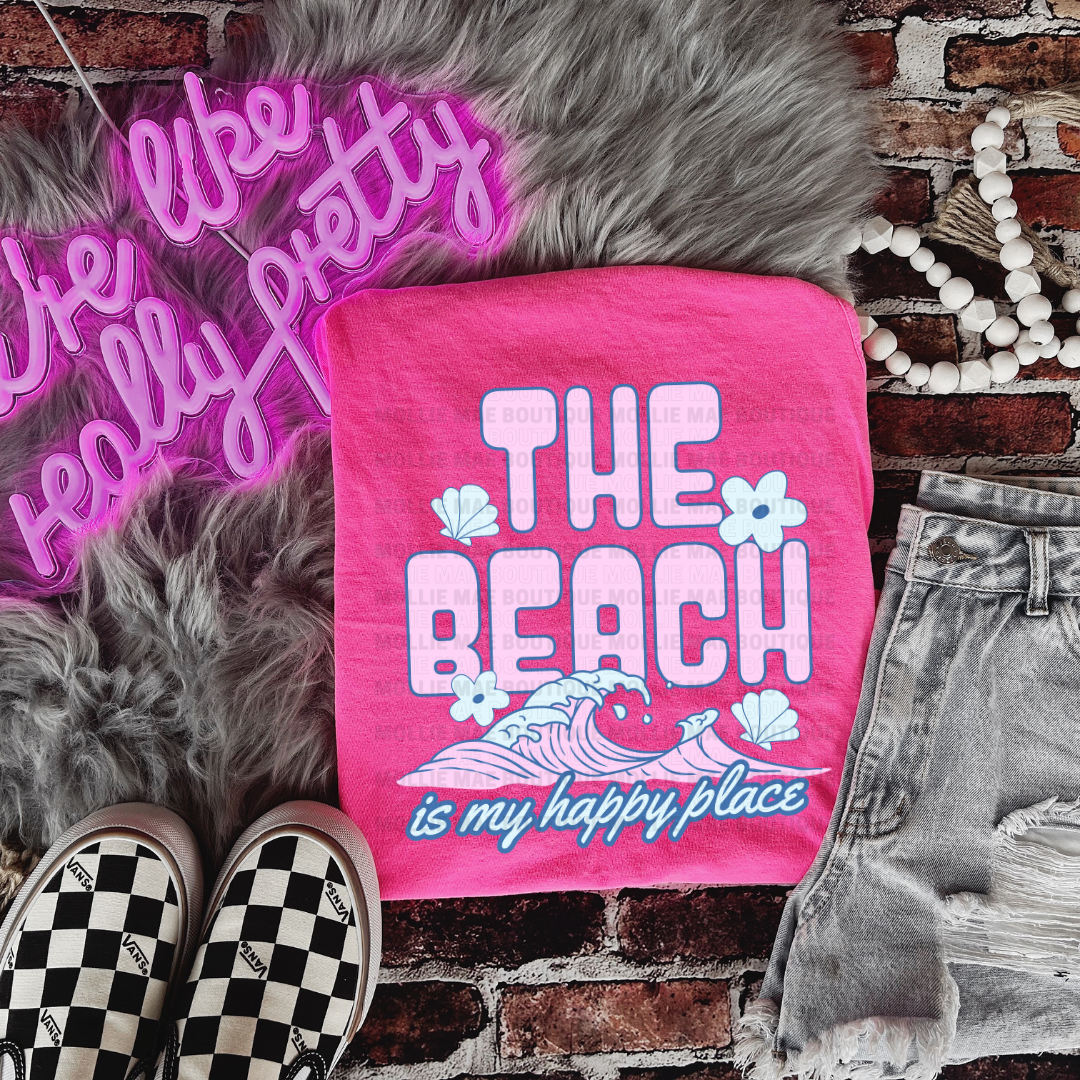 The Beach Is My Happy Place Tshirt/Tank