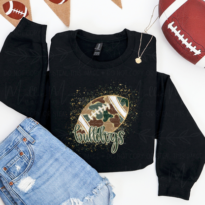 Camo Football Eagles Tee | With or Without Bow
