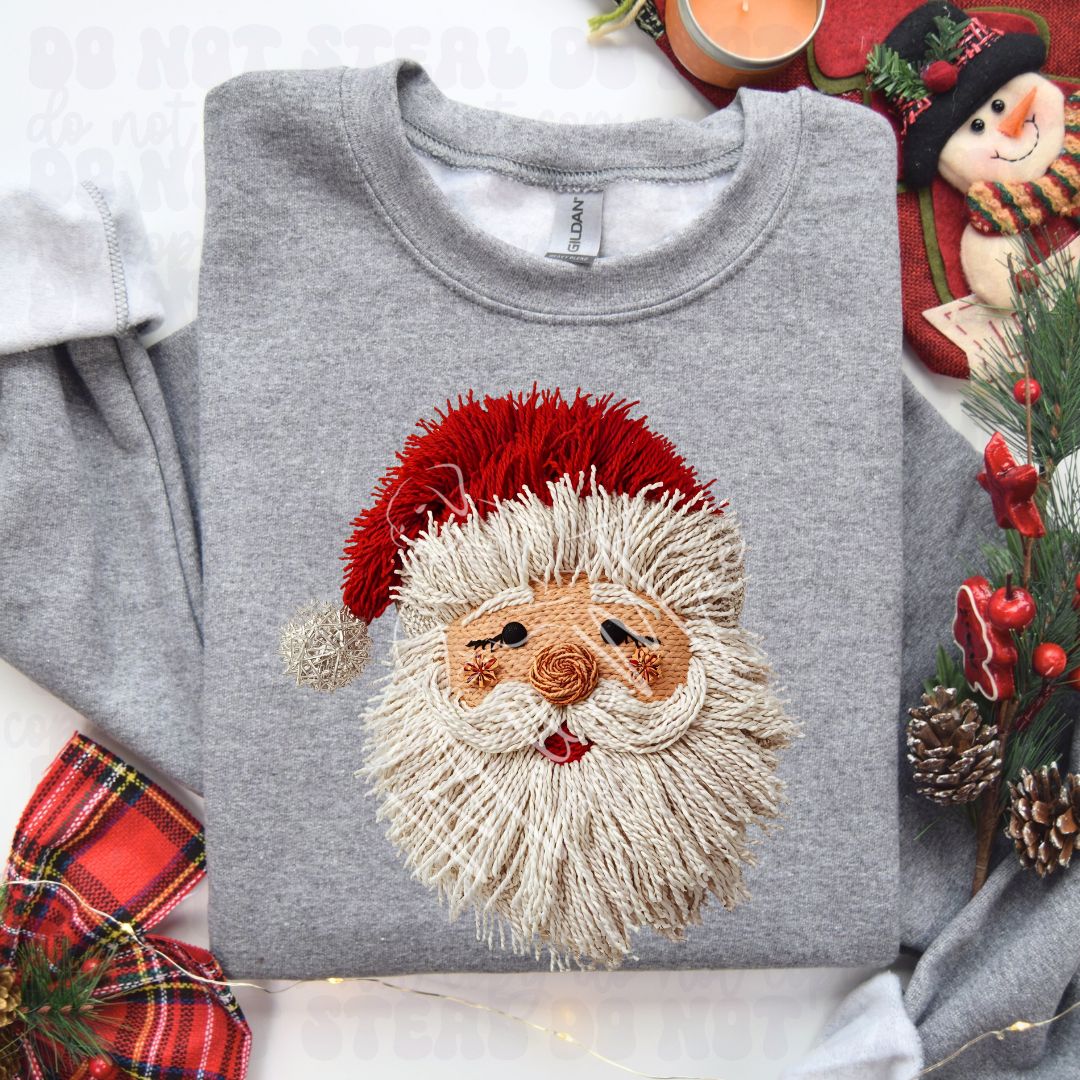 Old-World Claus” Faux Yarn Santa