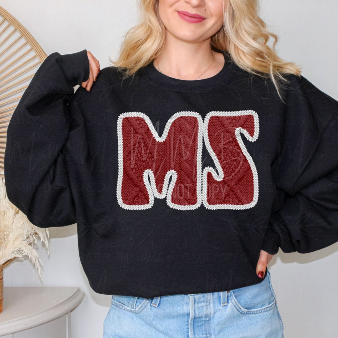SEC College Faux Knit Graphic Sweatshirt or Tee