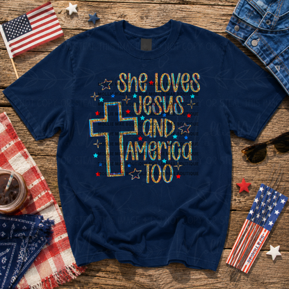 She Loves Jesus & America Too Sparkle - Semi-exclusive