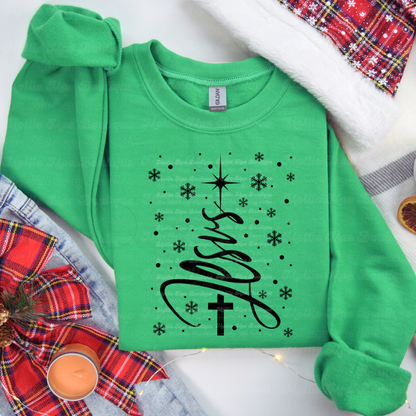 Jesus Christmas Tree Graphic Sweatshirt