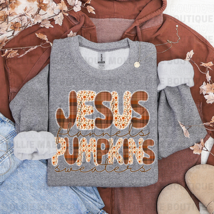 Faith, Flannels & Pumpkin Sweaters Graphic Tee or Sweatshirt