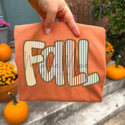 Fall Seersucker Graphic Tee – Comfort Colors (Yam, Ivory, or Bay)