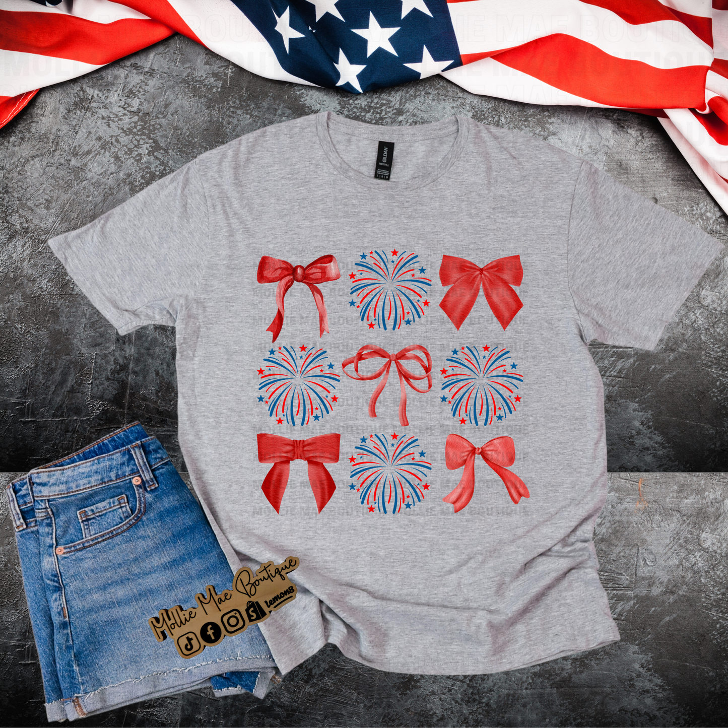 Fireworks and Bows Croquette Tshirt