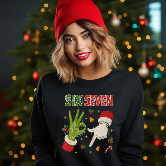 Six Seven Faux Knit Christmas Sweatshirt