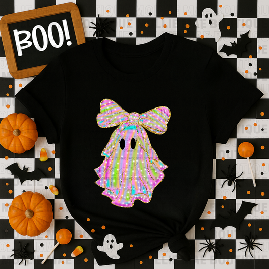Iridescent Bow Ghostie Graphic Tee