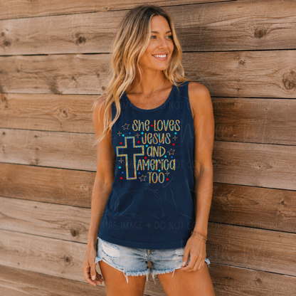 She Loves Jesus & America Too Sparkle - Semi-exclusive