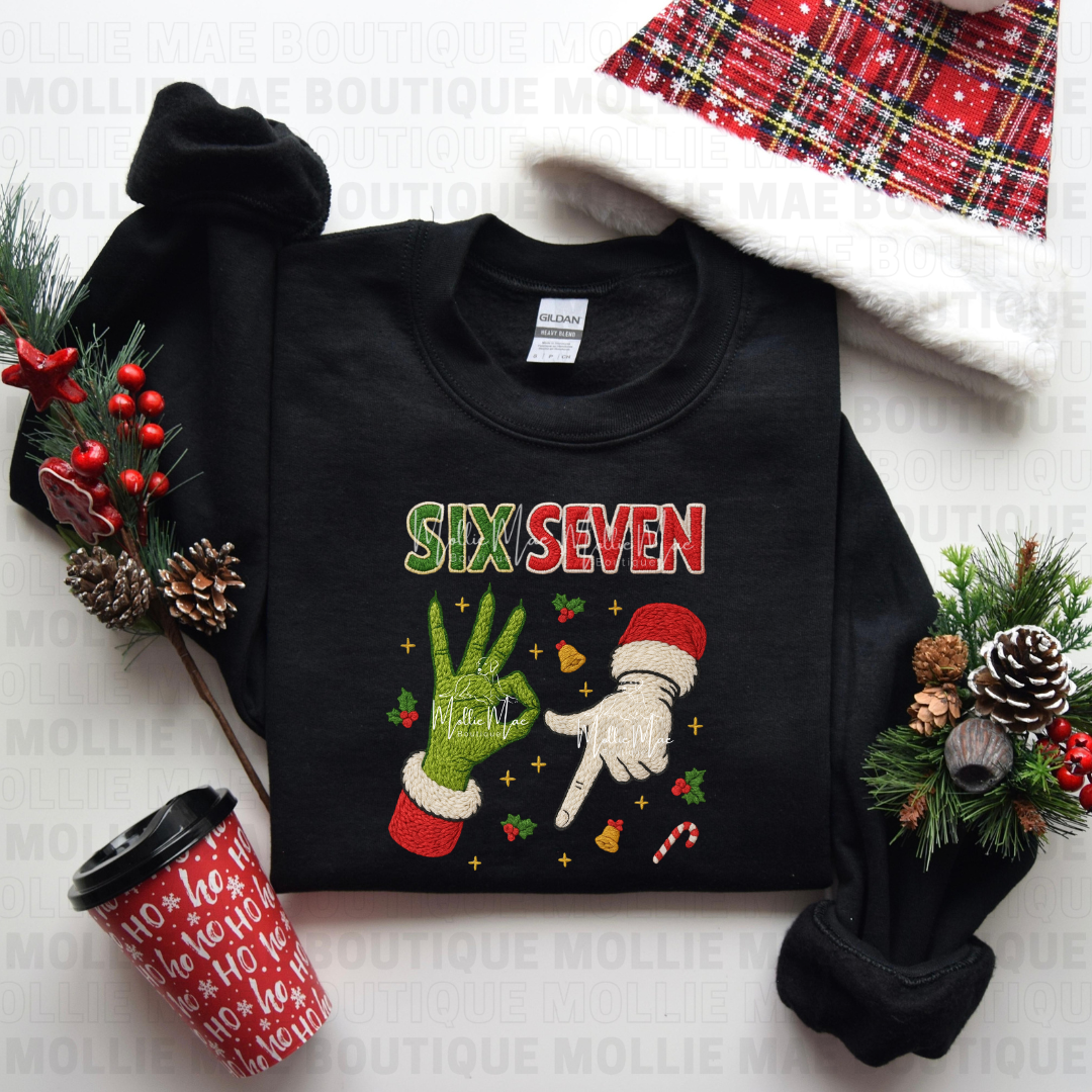 Six Seven Faux Knit Christmas Sweatshirt