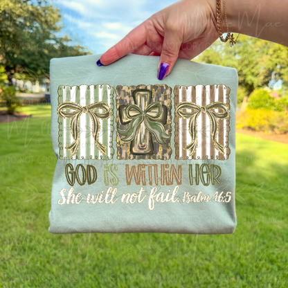 God Is Within Her Comfort Colors Tee | Psalm 46:5