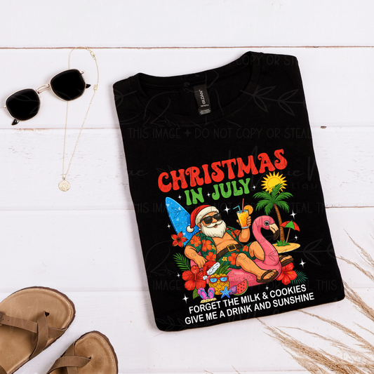 Christmas in July “Drink and Sunshine” Tee