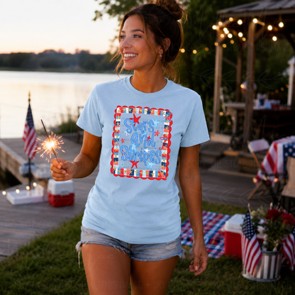 Stars & Stripes Frame Patriotic Graphic Tee
