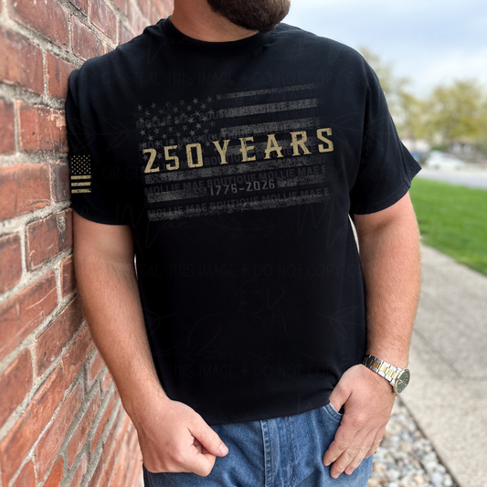 250 Years Distressed Flag Graphic Tee