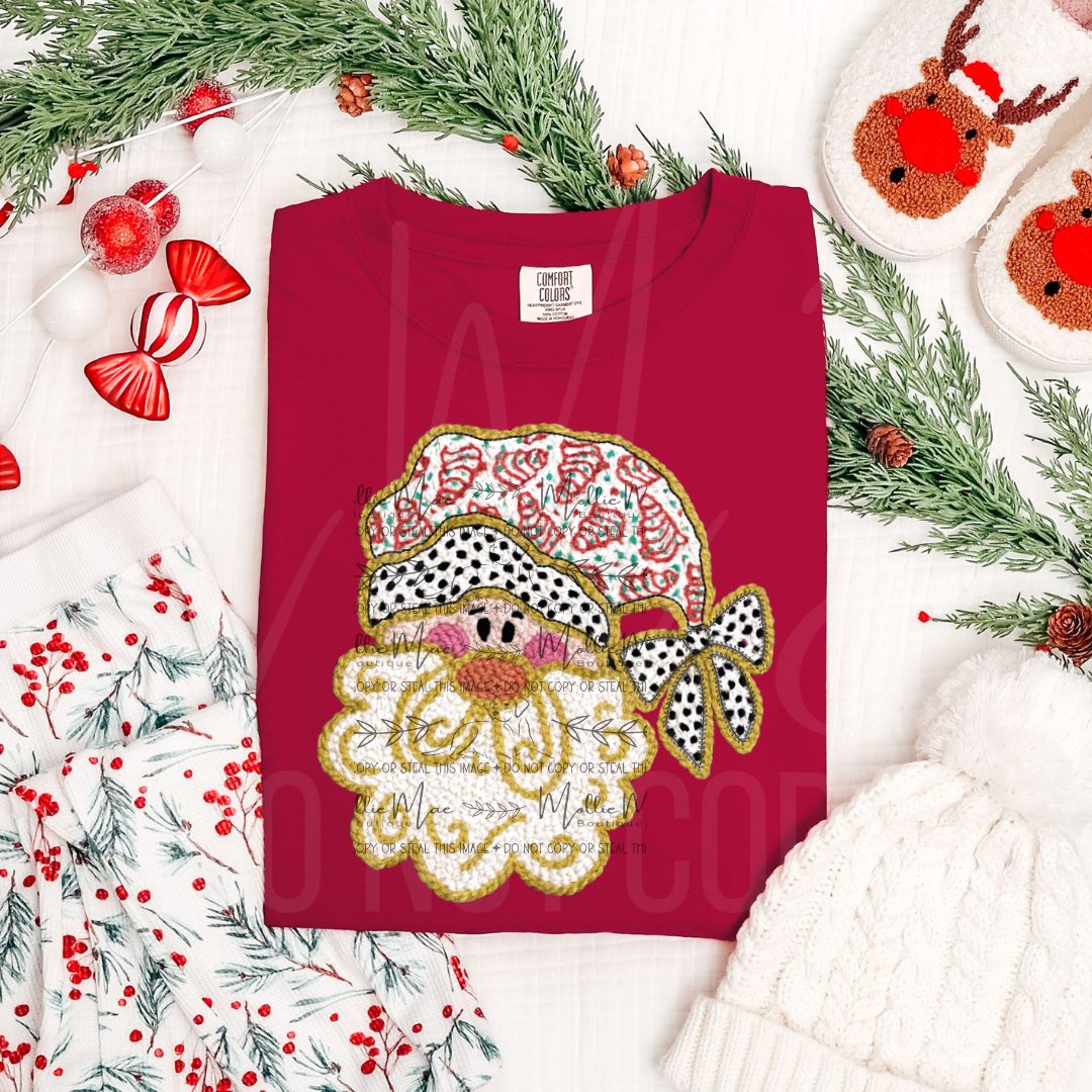 Sweet Santa Faux Yarn Graphic Tee