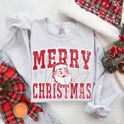 Retro Santa Merry Christmas Crewneck