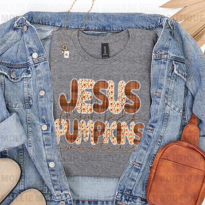 Faith, Flannels & Pumpkin Sweaters Graphic Tee or Sweatshirt