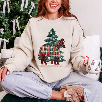 Plaid Stable Christmas Horse