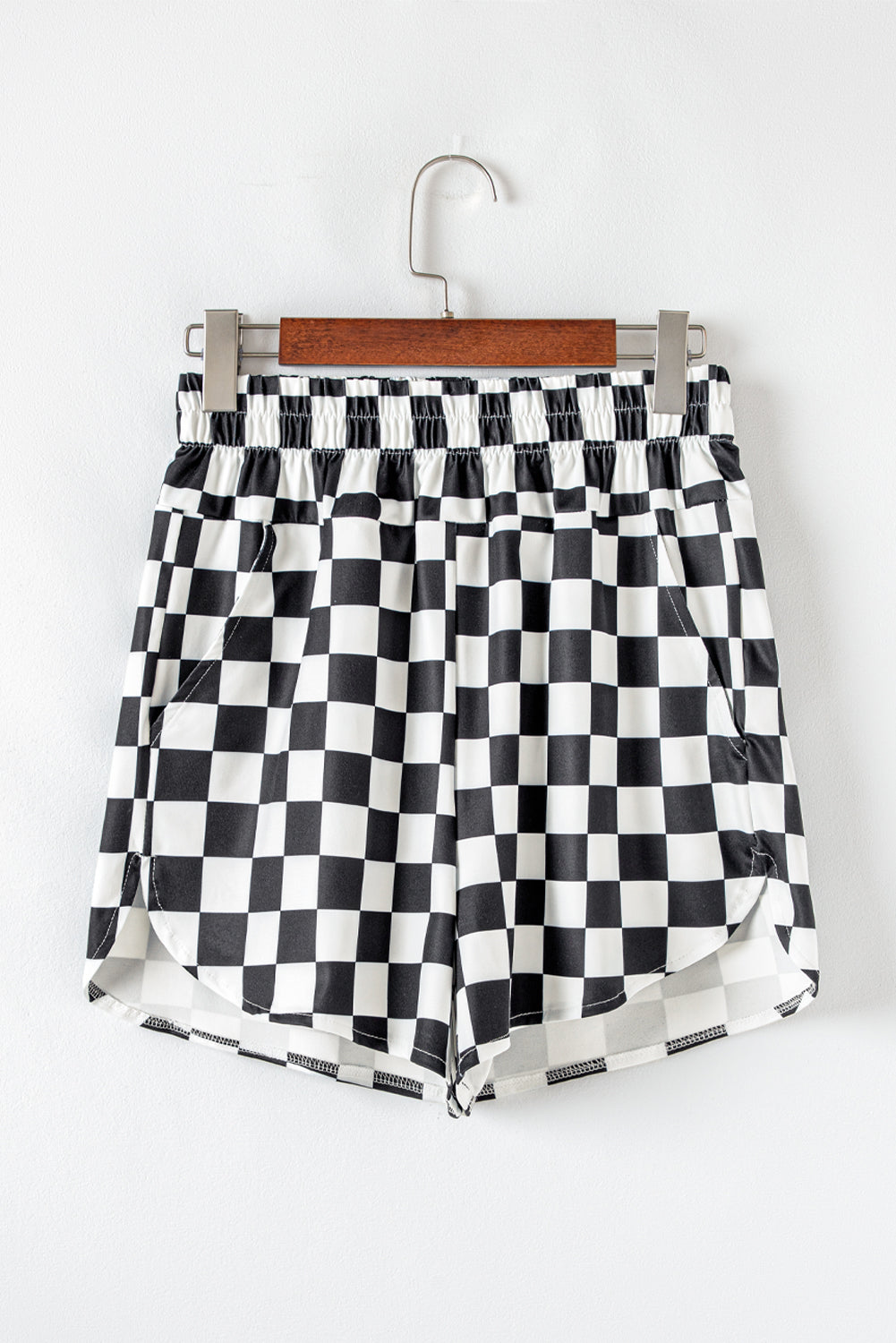 Checker High Waist Casual Shorts boutique clothing from Mollie Mae Boutique
