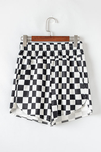 Checker High Waist Casual Shorts boutique clothing from Mollie Mae Boutique
