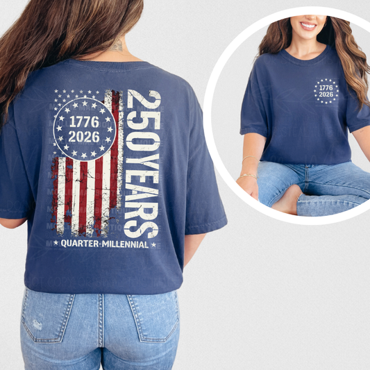 250 Years Quarter Millennial Pocket Graphic Tee