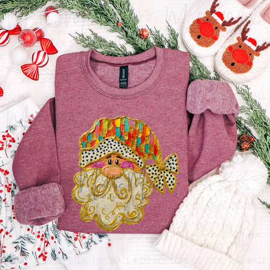 Jolly Brushstroke Santa Graphic Tee or Crewneck